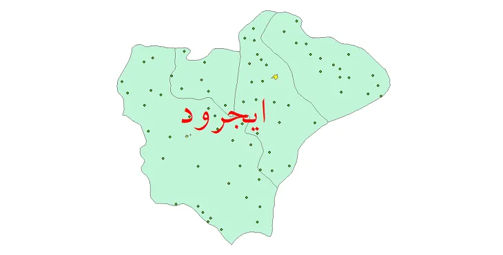 دانلود نقشه شیپ فایل (GIS) تقسیمات سیاسی شهرستان ایجرود سال 1400