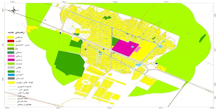 نقشه شیپ فایل (GIS) شهر چناران 1404 + عکس با کیفیت