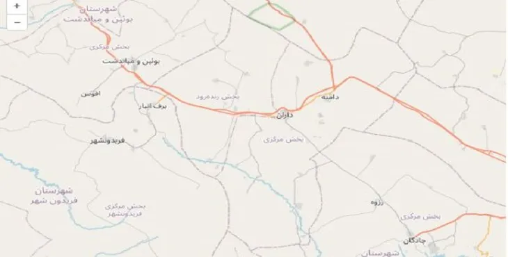 دانلود نقشه شهرستان فریدن + pdf با کیفیت بالا