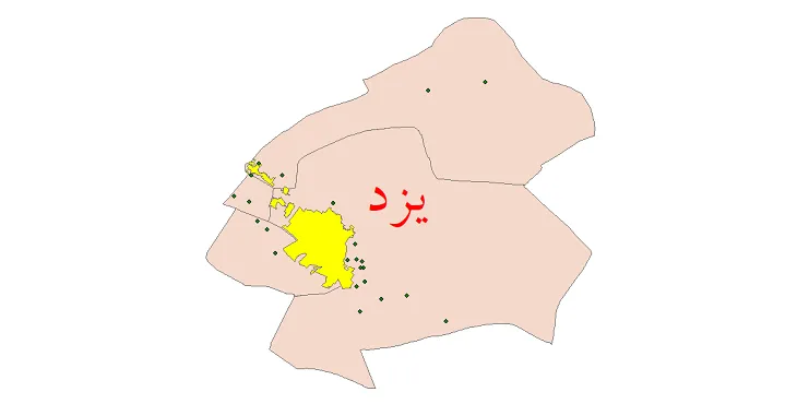 دانلود نقشه شیپ فایل (GIS) تقسیمات سیاسی شهرستان یزد سال 1400