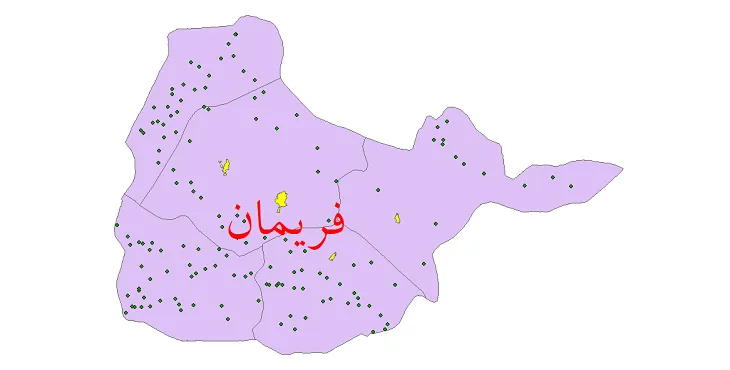 دانلود نقشه شیپ فایل (GIS) تقسیمات سیاسی شهرستان فریمان سال 1400