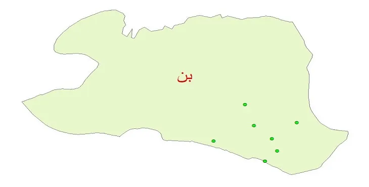 دانلود نقشه شیپ فایل کیفیت آب چاه های شهرستان بن