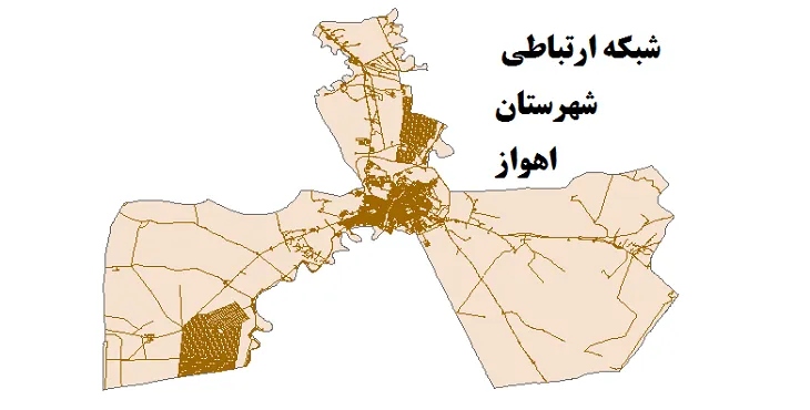جدیدترین نقشه شیپ فایل راه های شهرستان اهواز + PDF