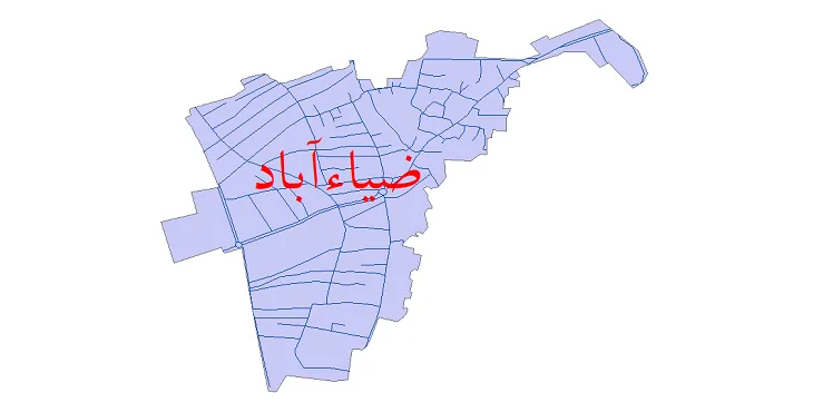 دانلود نقشه شیپ فایل شبکه معابر شهر ضیاء آباد