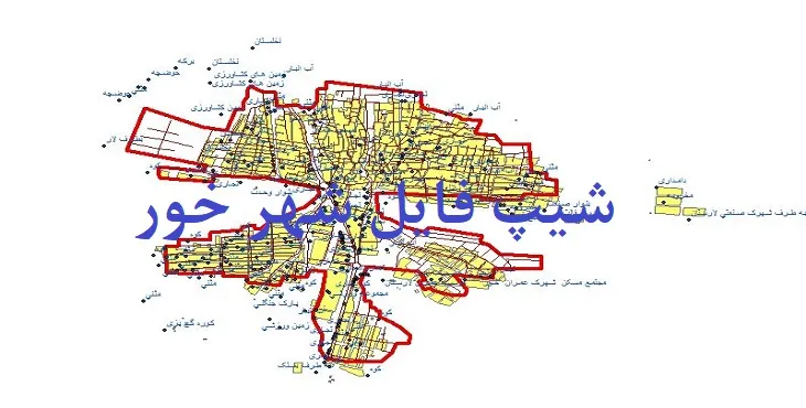 دانلود نقشه های شیپ فایل شهر خور فارس