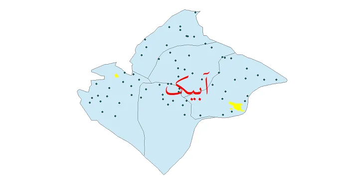 دانلود نقشه شیپ فایل (GIS) تقسیمات سیاسی شهرستان آبیک سال 1400