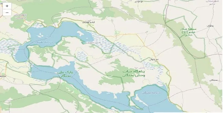 دانلود نقشه شهرستان بختگان + pdf با کیفیت بالا