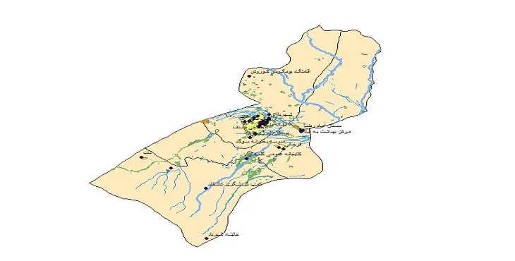 دانلود نقشه های شیپ فایل شهرستان گلبهار + کاملترین لایه GIS