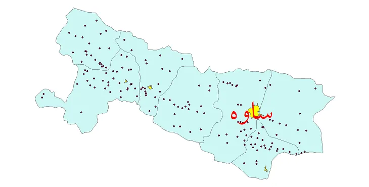 دانلود نقشه شیپ فایل (GIS) تقسیمات سیاسی شهرستان ساوه سال 1400