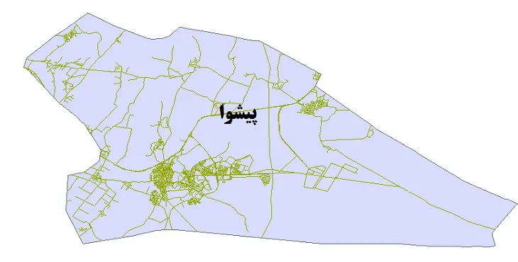 جدیدترین نقشه شیپ فایل راه های شهرستان پیشوا + PDF