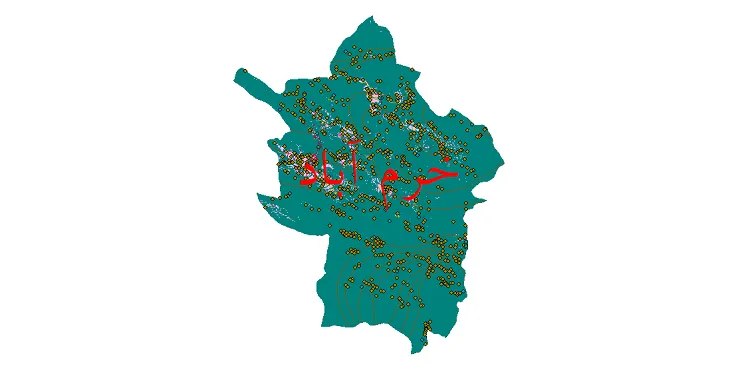 دانلود نقشه های شیپ فایل شهرستان خرم آباد + کاملترین لایه GIS