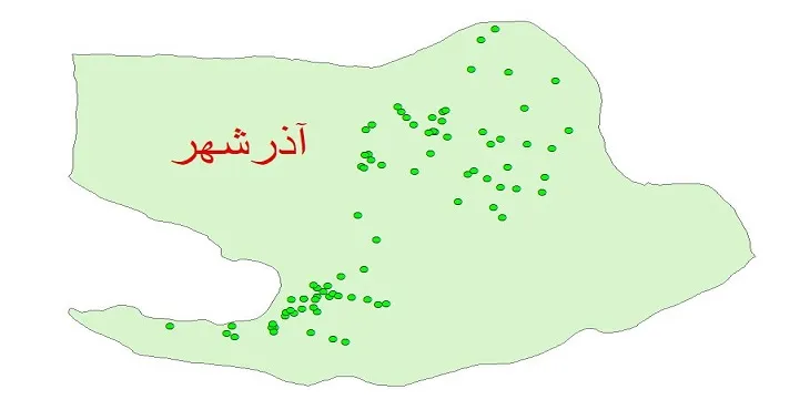 دانلود نقشه شیپ فایل کیفیت آب چاه های شهرستان آذرشهر
