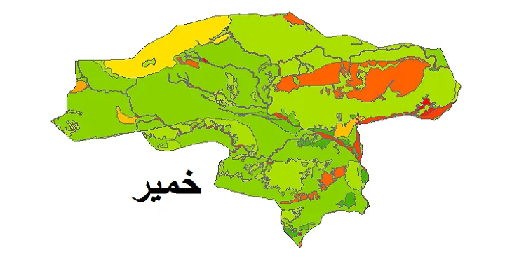 بروزترین نقشه شیپ فایل کاربری اراضی شهرستان خمیر + PDF