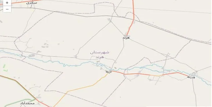 دانلود نقشه شهرستان هرند + pdf با کیفیت بالا
