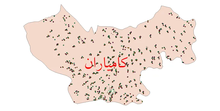 دانلود نقشه شیپ فایل جمعیت نقاط شهری و روستایی شهرستان کامیاران از سال 1335 تا 1395