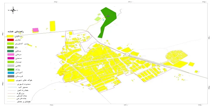 نقشه شیپ فایل (GIS) شهر سده فارس 1404 + عکس با کیفیت