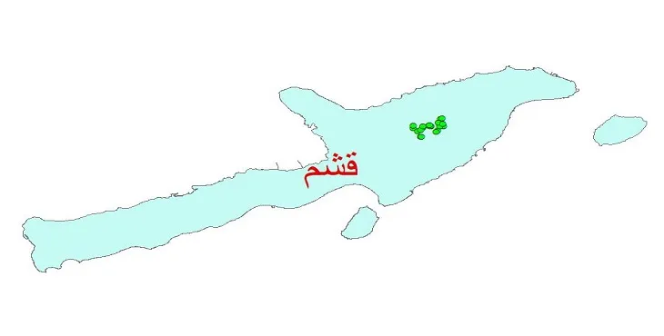 دانلود نقشه شیپ فایل کیفیت آب چاه های شهرستان قشم