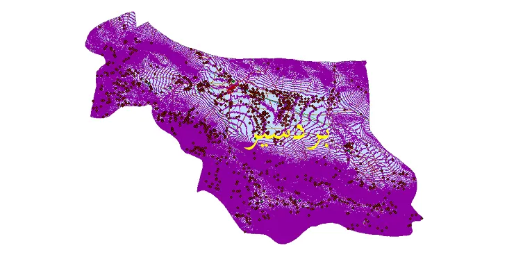 دانلود نقشه های شیپ فایل شهرستان بردسیر + کاملترین لایه GIS