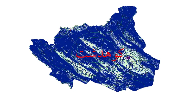 دانلود نقشه های شیپ فایل شهرستان کوهدشت + کاملترین لایه GIS