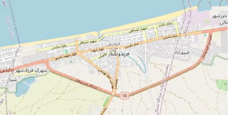 دانلود نقشه شهر فریدونکنار + pdf با کیفیت بالا