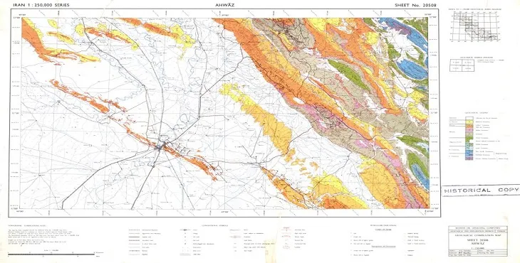 نقشه زمین‌ شناسی محدوده شهری اهواز + تصویر با کیفیت بالا