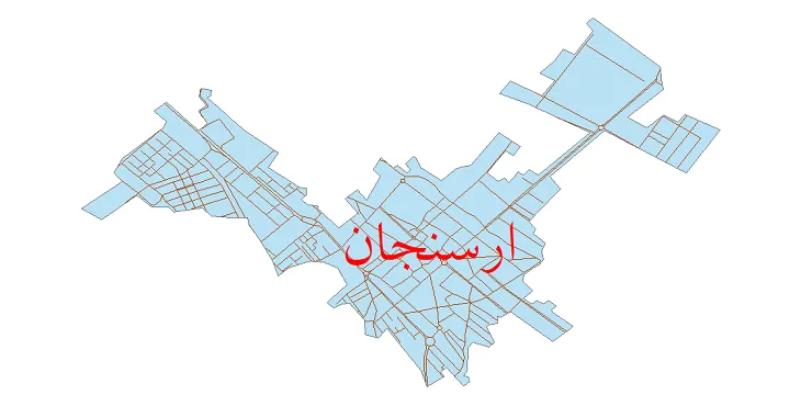 دانلود نقشه شیپ فایل شبکه معابر شهر ارسنجان