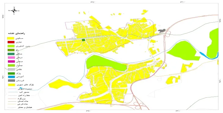 نقشه شیپ فایل (GIS) شهر باغشاد سال 1404 + عکس با کیفیت