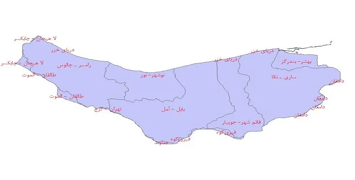 دانلود نقشه شیپ فایل دشت های استان مازندران