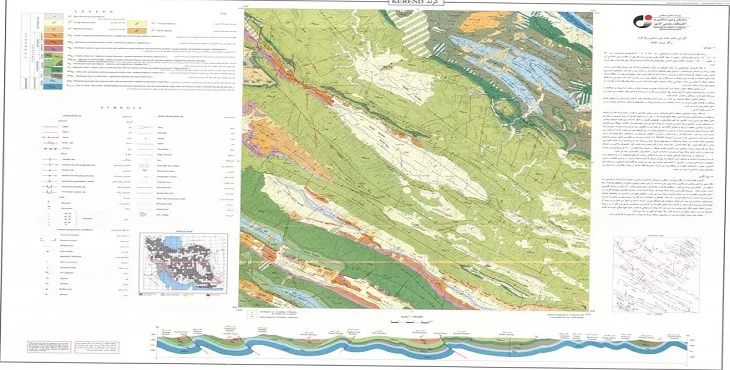 نقشه زمین‌ شناسی محدوده شهری کرند + تصویر با کیفیت بالا