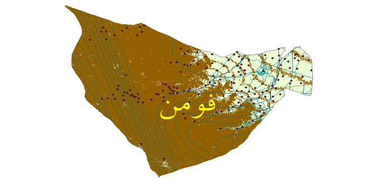 دانلود نقشه های شیپ فایل شهرستان فومن + کاملترین لایه GIS