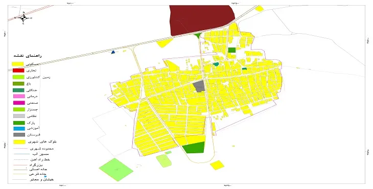 نقشه شیپ فایل (GIS) شهر دامنه سال 1404 + عکس با کیفیت