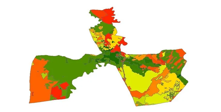 بروزترین نقشه شیپ فایل کاربری اراضی شهرستان اهواز + PDF