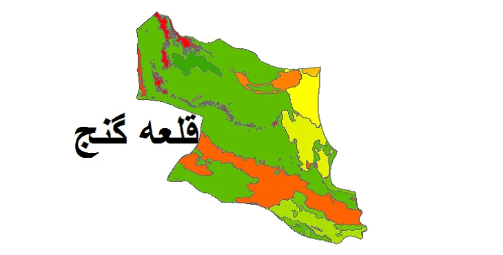 بروزترین نقشه شیپ فایل کاربری اراضی شهرستان قلعه گنج + PDF