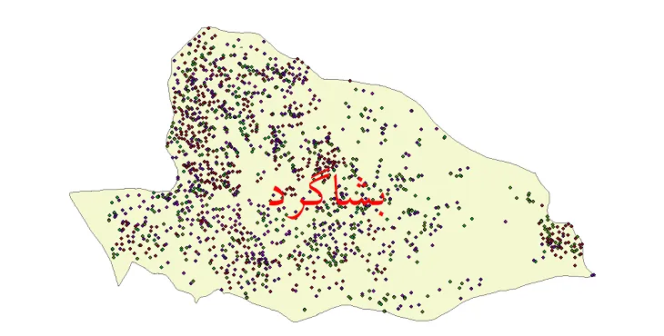 دانلود نقشه شیپ فایل جمعیت نقاط شهری و روستایی شهرستان بشاگرد از سال 1335 تا 1395