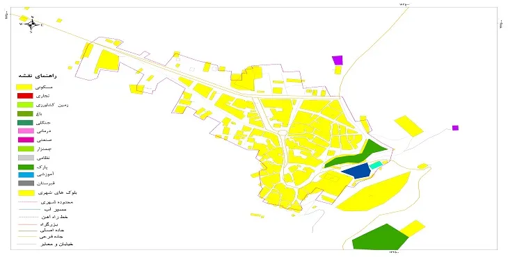 نقشه شیپ فایل (GIS) شهر درب گنبد 1405 + عکس با کیفیت