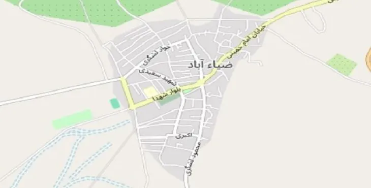 دانلود نقشه شهر ضیاء آباد + pdf با کیفیت بالا