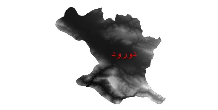 دانلود نقشه دم (DEM) شهرستان دورود | دقت 30 متر