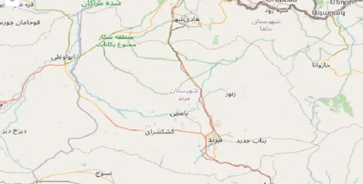دانلود نقشه شهرستان مرند + pdf با کیفیت بالا