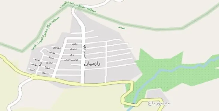 دانلود نقشه شهر رازمیان + pdf با کیفیت بالا