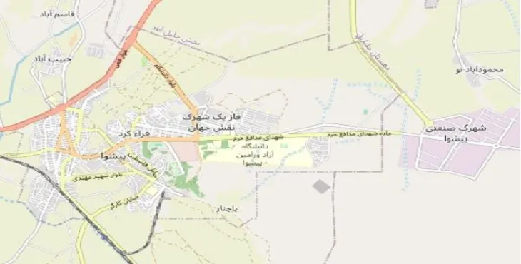 دانلود نقشه شهر پیشوا + pdf با کیفیت بالا