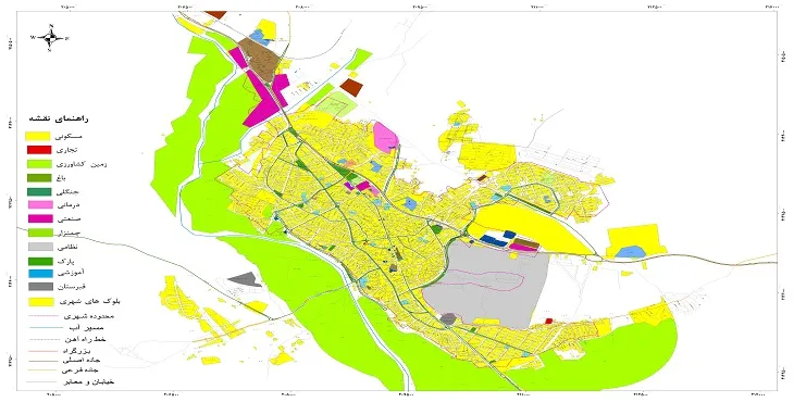 نقشه شیپ فایل (GIS) شهر میانه 1404 + عکس با کیفیت