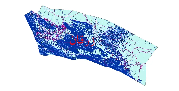 دانلود نقشه های شیپ فایل شهرستان زرقان + کاملترین لایه GIS