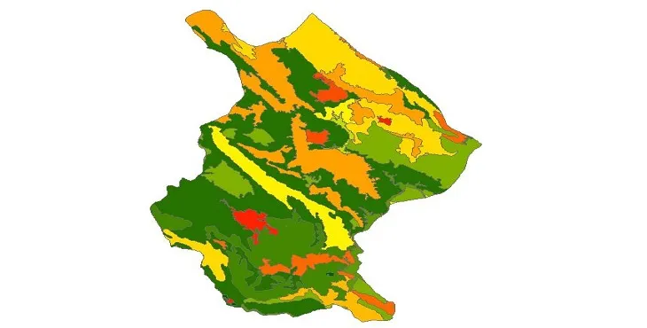 بروزترین نقشه شیپ فایل کاربری اراضی شهرستان اندیکا + PDF