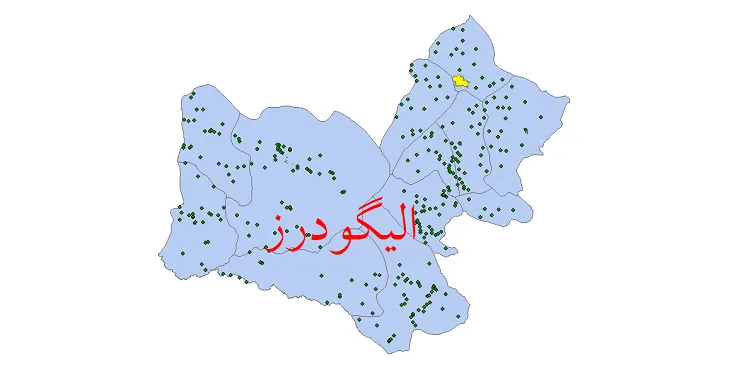 دانلود نقشه شیپ فایل (GIS) تقسیمات سیاسی شهرستان الیگودرز سال 1400