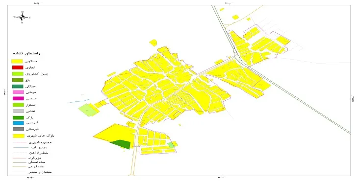 نقشه شیپ فایل (GIS) شهر رزوه سال 1404 + عکس با کیفیت