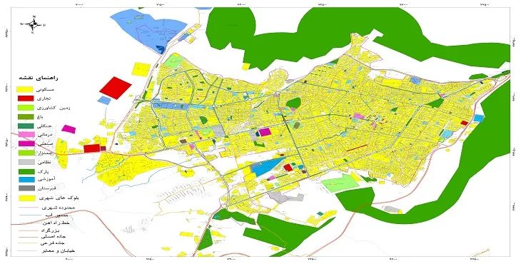 نقشه شیپ فایل (GIS) شهر ایلام 1404 + عکس با کیفیت