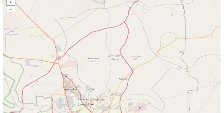 دانلود نقشه شهرستان برخوار + pdf با کیفیت بالا