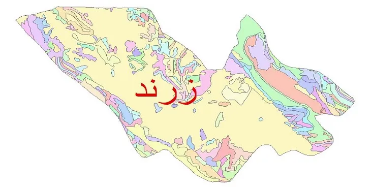 نقشه شیپ فایل (GIS) زمین شناسی شهرستان زرند