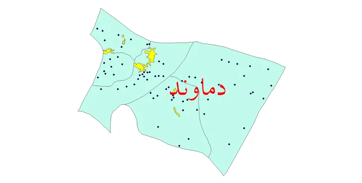 دانلود نقشه شیپ فایل (GIS) تقسیمات سیاسی شهرستان دماوند سال 1400