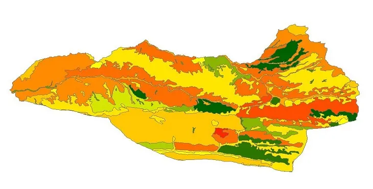 بروزترین نقشه شیپ فایل کاربری اراضی شهرستان راز و جرگلان + PDF